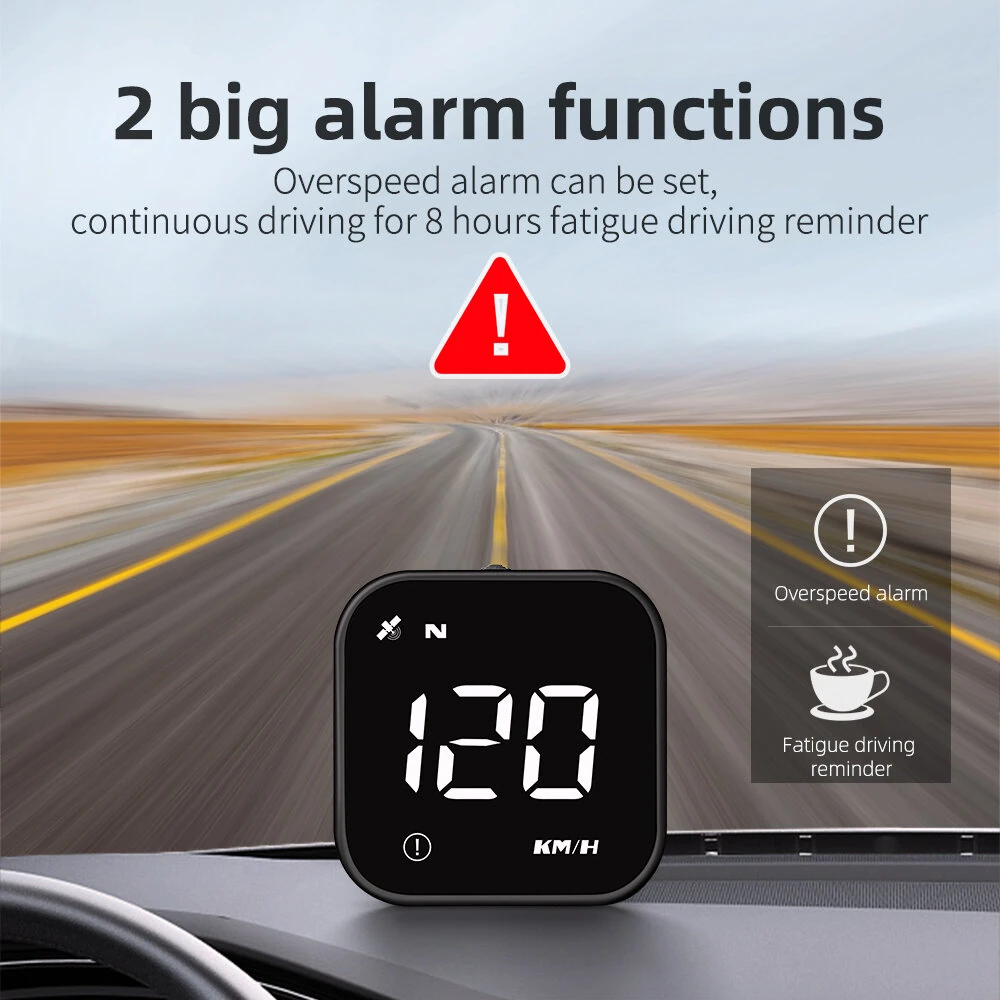 Car HUD Head-up Display Car GPS Universal Multi-function Speedometer Compass HD Smart Display USB Rechargeable — view 7