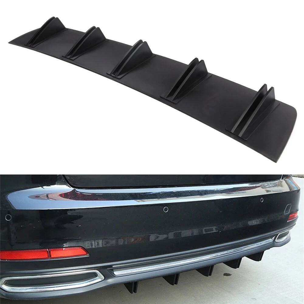 Car Rear Bumper Diffuser Chassis 5 Fins Shark Fin Style Splitter Chin Spoiler Lower Lip Universal Auto Accessories — Pricio