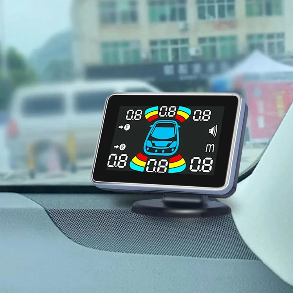 Car Reverse Parking Radar With 8 Parking Sensors Electronics Rear Automatic Detector Reverse Assist Kit Buzzer Car Reversing Radar Does Not Falsely Report Voice Buzzer Horn Alarm Front And Rear Parking — view 4