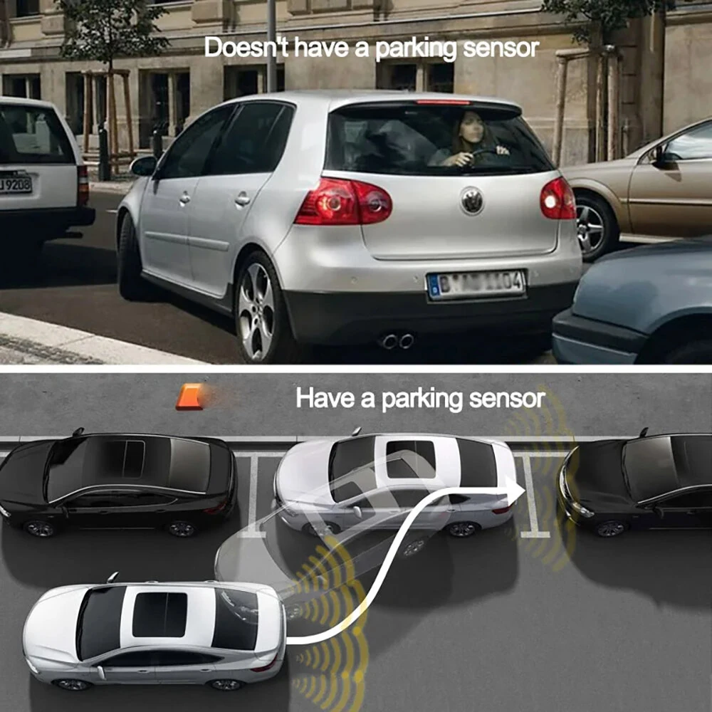 Car Reverse Parking Radar With 8 Parking Sensors Electronics Rear Automatic Detector Reverse Assist Kit Buzzer Car Reversing Radar Does Not Falsely Report Voice Buzzer Horn Alarm Front And Rear Parking — view 7