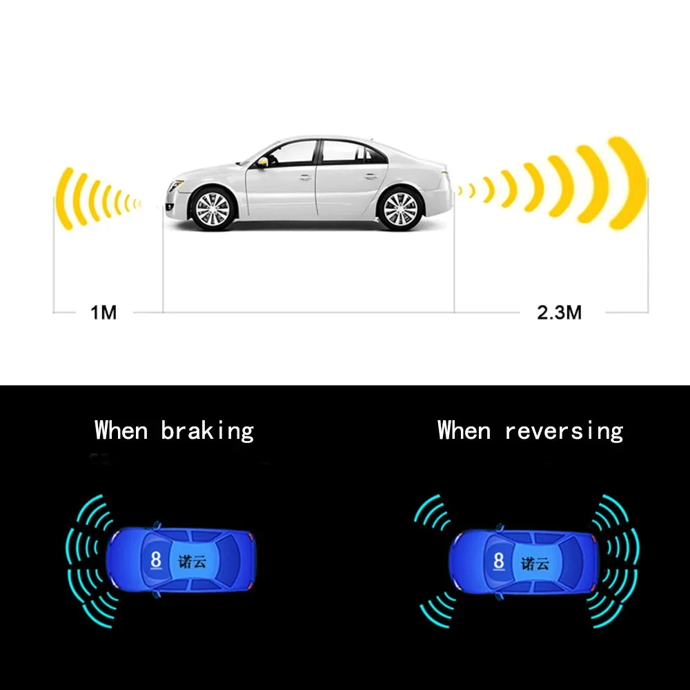 Car Reverse Parking Radar With 8 Parking Sensors Electronics Rear Automatic Detector Reverse Assist Kit Buzzer Car Reversing Radar Does Not Falsely Report Voice Buzzer Horn Alarm Front And Rear Parking — view 8
