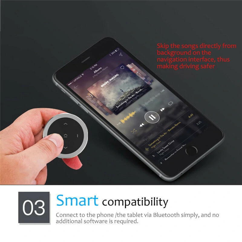 Car Wireless Bluetooth Controller Mobile Phone Multimedia Multi-functional Steering Wheel Remote Controller — view 8