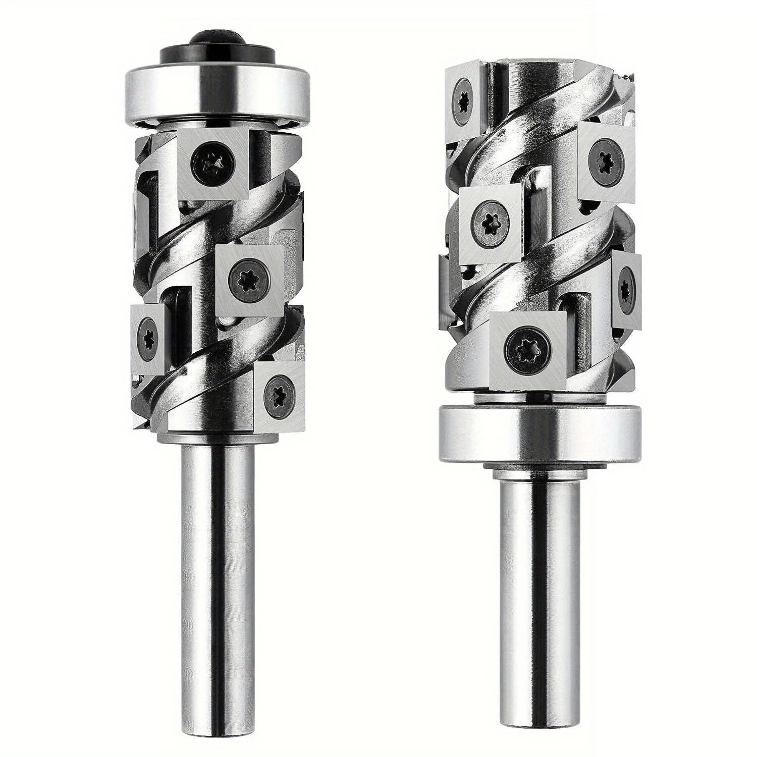 Carbide Insert Flush Trim Router Bit 32mm Dia 1/2" Shank 50mm Cutting Length Top/Bottom Bearing for Woodworking and CNC Engraving — view 2