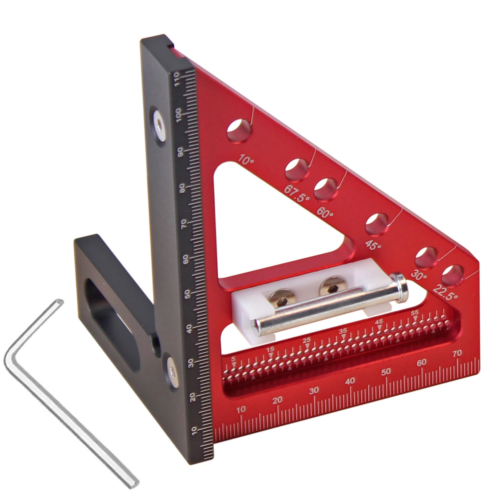 Carpenter 3D Multi-angle Measuring Ruler Square Ruler Hole Scribing Ruler Woodworking Scriber Precision Woodworking Tool — view 2