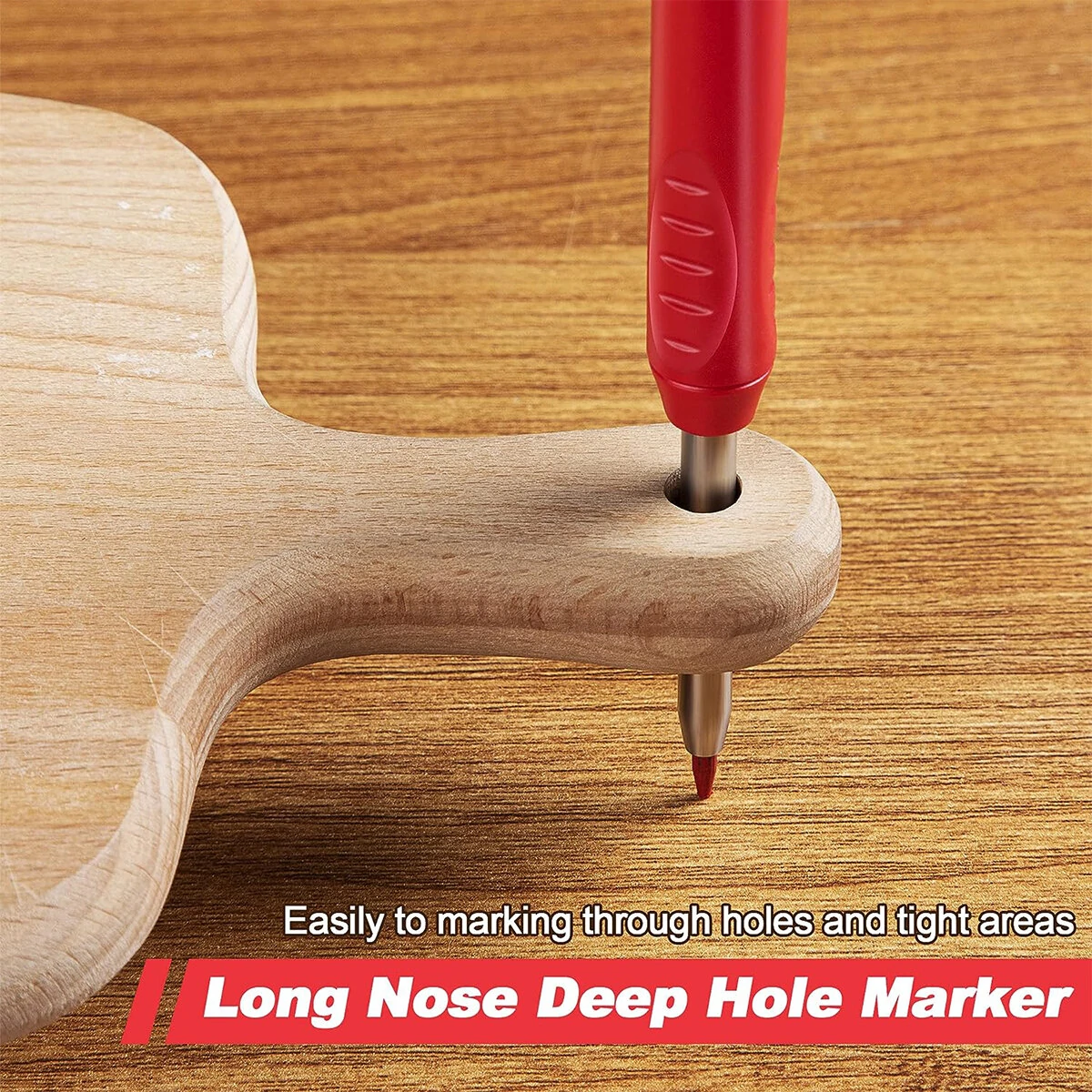 Carpenter Pencil Set with Deep Hole Marker Built-in Sharpener and Carbide Scribe Marking Tool for Woodworking Marking Mechanical Pencils with Multi-Color Refills — view 4