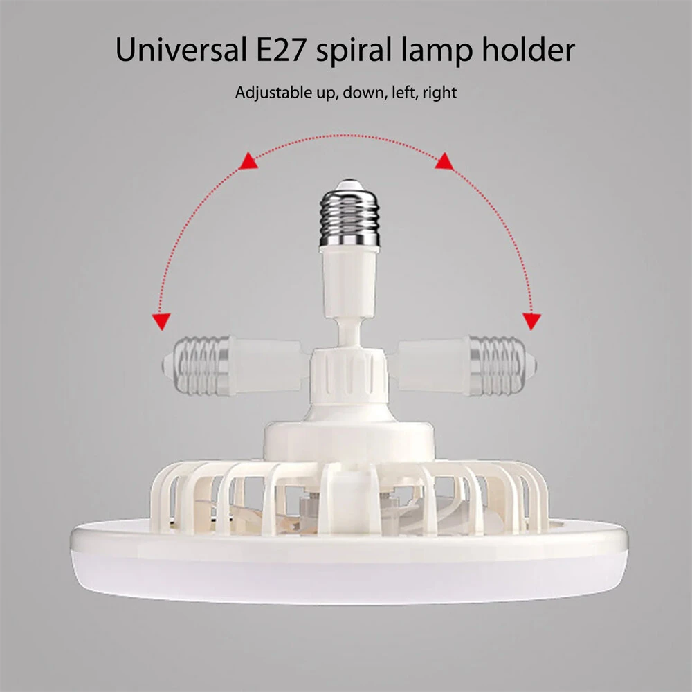 Ceiling Fan  E27 Light Holder with Light Dimmable LED Ceiling Lamp with Remote Control Modern Ceiling Fan Dimmable for Living Room Dining Room — view 3
