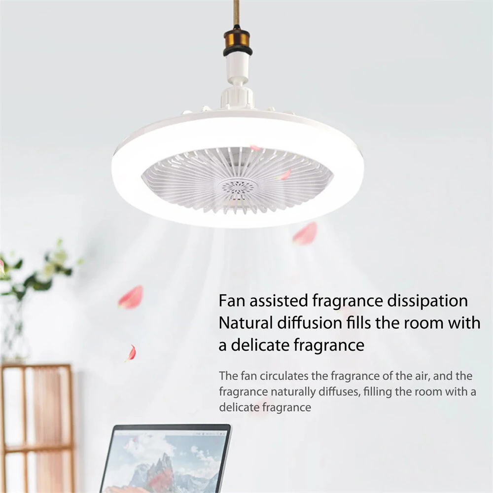Ceiling Fan  E27 Light Holder with Light Dimmable LED Ceiling Lamp with Remote Control Modern Ceiling Fan Dimmable for Living Room Dining Room — view 5