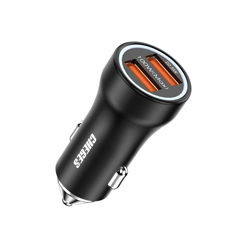CGS-01 12-24V Dual USB Car Charger 100W+22.5W for Mobil Tablet Charging Compatible with for Huawei for Xiaomi for Samsung — Pricio