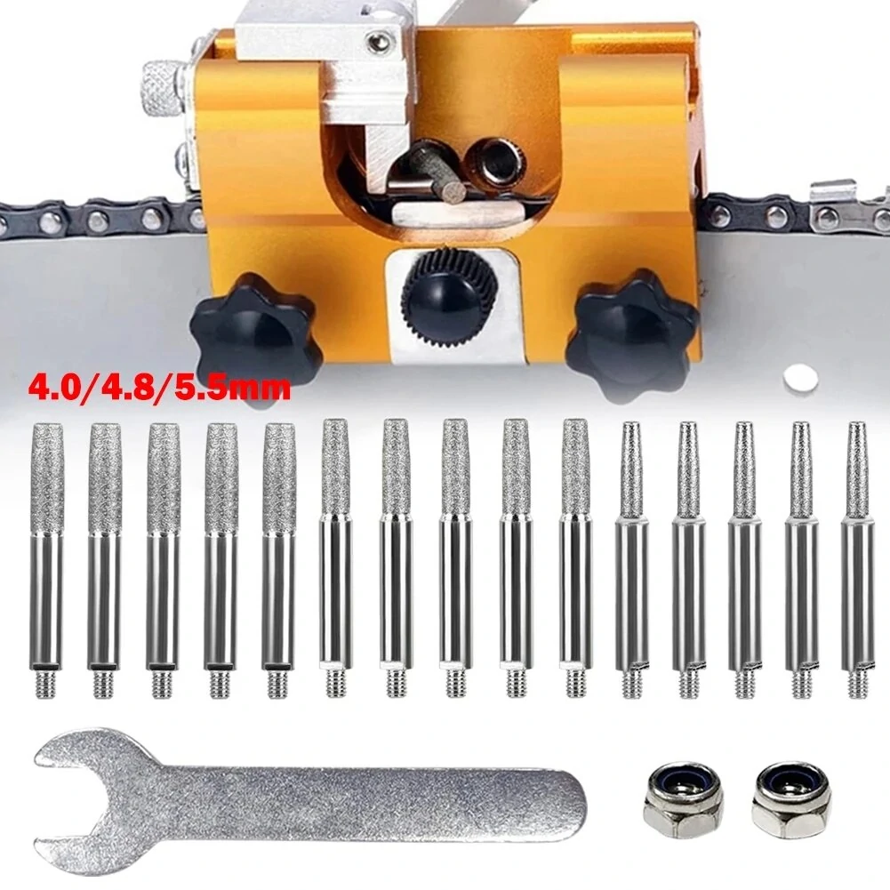 Chainsaw Sharpener Parts Diamond Coated Grinding Head Cylindrical Burr 4 5 6mm For Portable Hand Chain Grinder — view 10