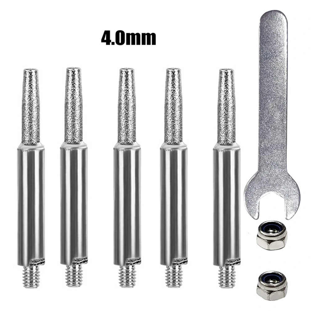 Chainsaw Sharpener Parts Diamond Coated Grinding Head Cylindrical Burr 4 5 6mm For Portable Hand Chain Grinder — view 4