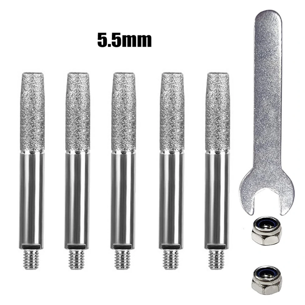 Chainsaw Sharpener Parts Diamond Coated Grinding Head Cylindrical Burr 4 5 6mm For Portable Hand Chain Grinder — view 6