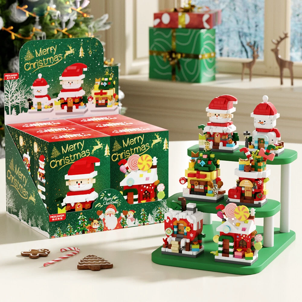 Christmas Santa Claus Building Blocks Assembly Kit Holiday Decoration DIY Model Festive Gift Set — Christmas