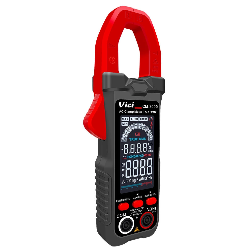 CM-3000 CM-3002 AC DC Clamp Multimeter True RMS 6000 Counts Auto Range Backlit Display CAT III 600V Multimeter Tester — view 4