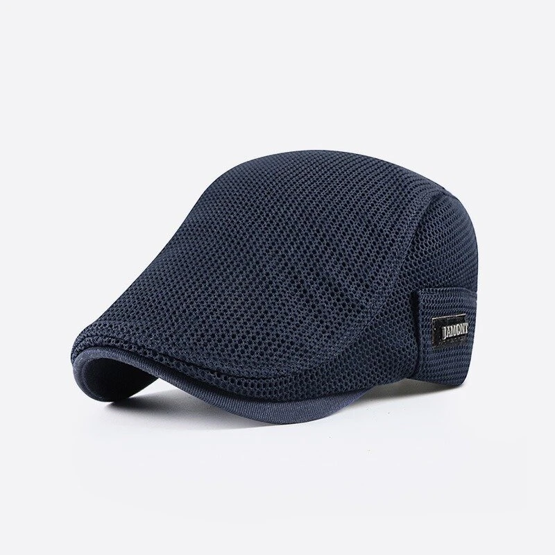 Collrown Breathable Beret Cap Men Mesh Fabric Flat Hat Newsboy Cap Driving Fishing Hat Peaked Cap Adjustable Cabbie Hat — view 2