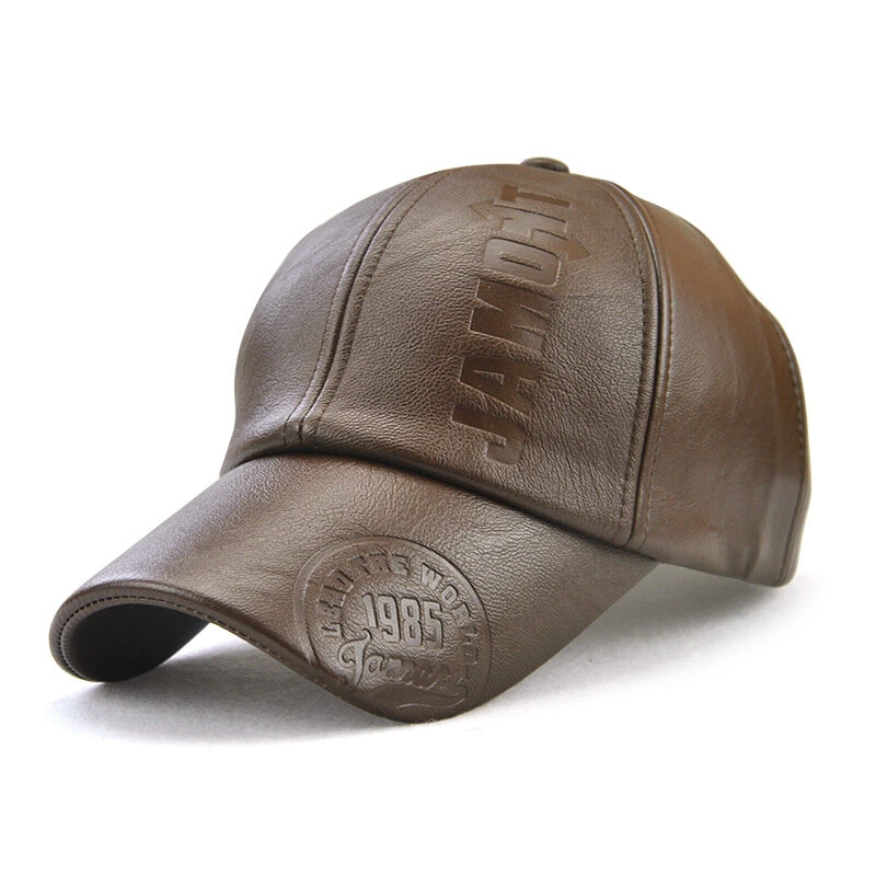 Collrown Fashion Baseball Cap Outdoor Men's Adjustable PU Leather Hat Letters Embossed Casual Hats Women Unisex Sport Sun Visor Hat — view 2