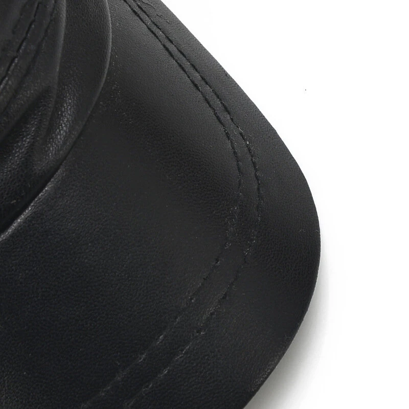 Collrown Genuine Sheepskin Leather Cap Men's Flat Cap Adjustable Outdoor Casual Black Caps for Spring Fall — view 6