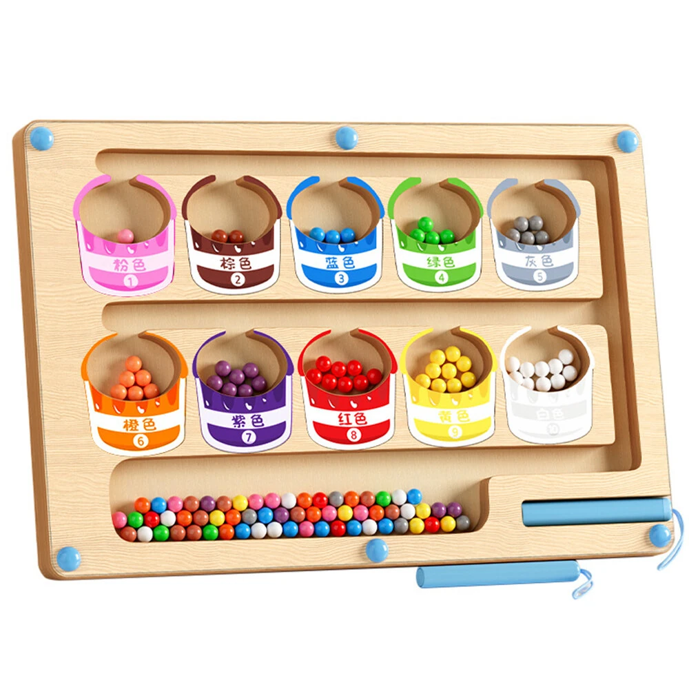 Colorful Magnetic Maze Board Montessori Toy Learning Colors Numbers Early Education Game Toddler Fine Motor Coordination Puzzle Set