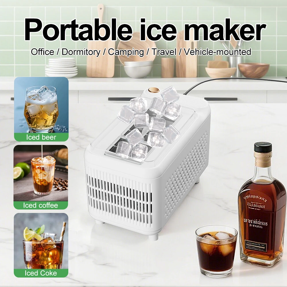 Comfook 120W/150W Portable Mini Ice Maker 8/12 Solid Ice Cubes Fast Ice Making Compact Household Countertop Ice Maker for Home Office Camping Vehicle Use — view 4