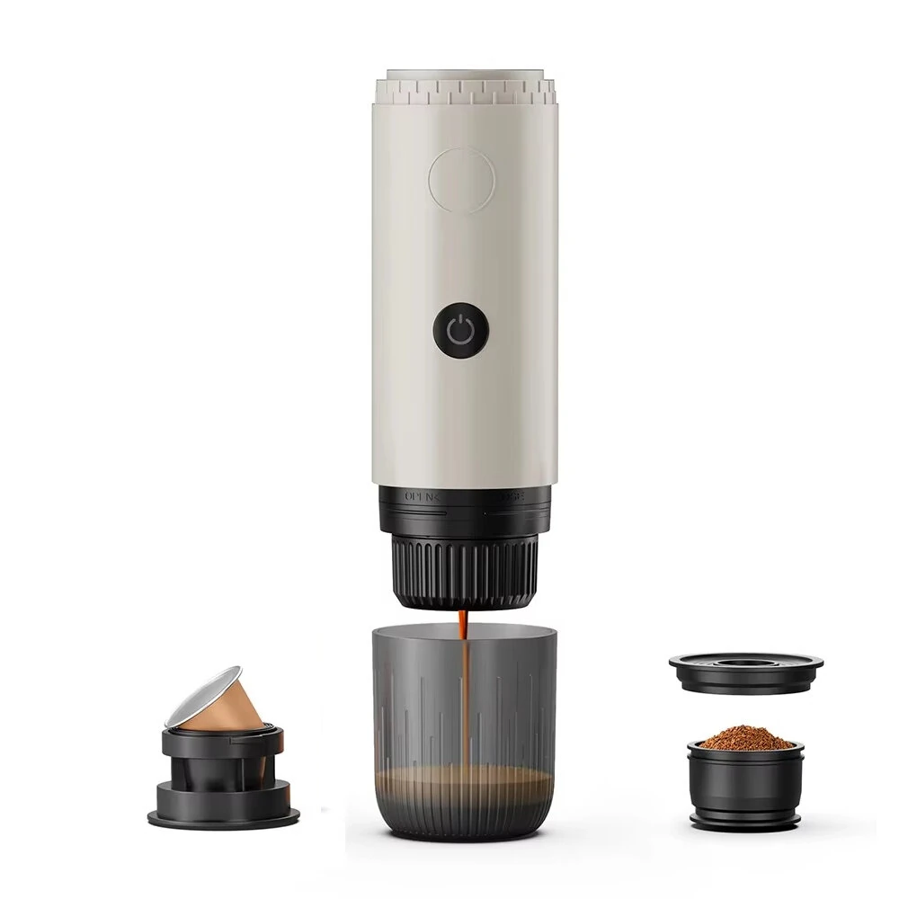 Comfook 2-in-1 Portable Espresso Maker with Cordless Heating 19Bar 85°C Brew 7800mAh Battery Compatible With Ground Coffee NS Capsules for Travel Use — view 3