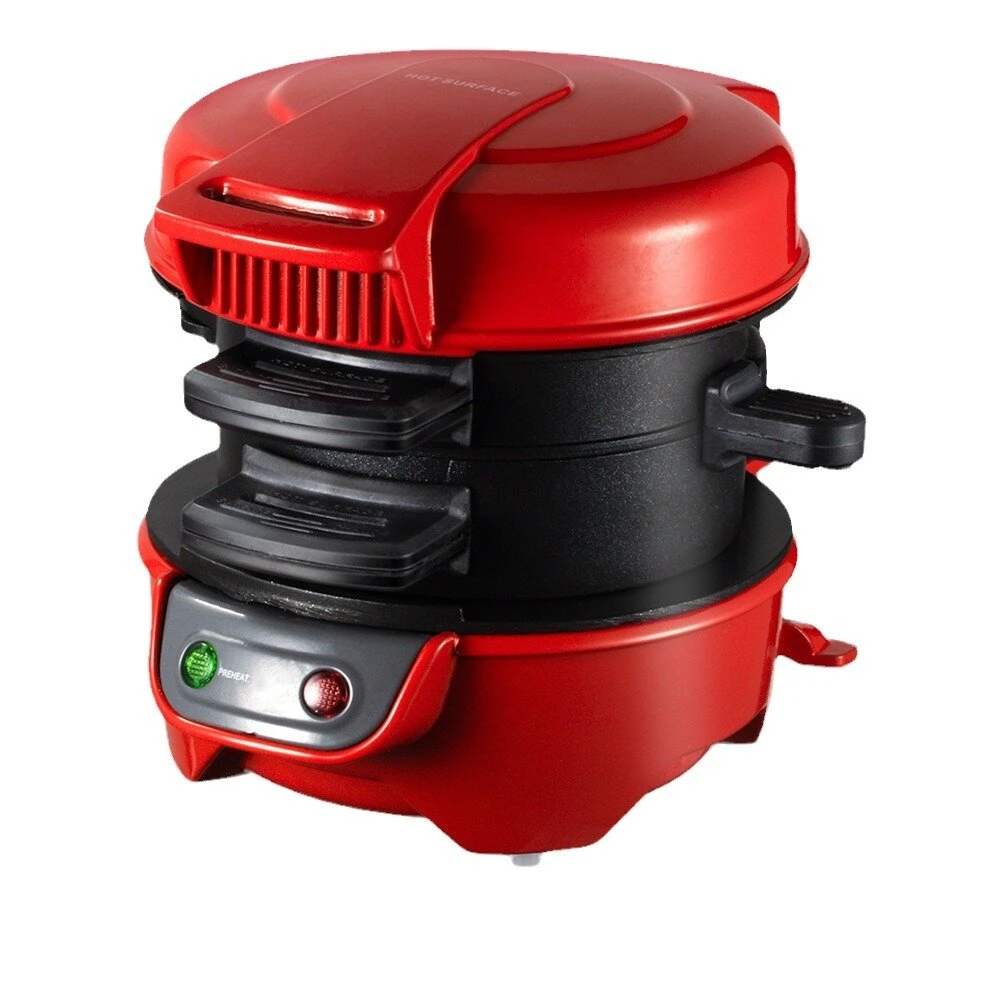 Comfook 600W Electric Hamburger Maker Multi-Layer Design Anti-Scald Easy Cooking Sandwich Burger Maker with Rotating Cooking Plate for Home Kitchen Breakfast — view 2