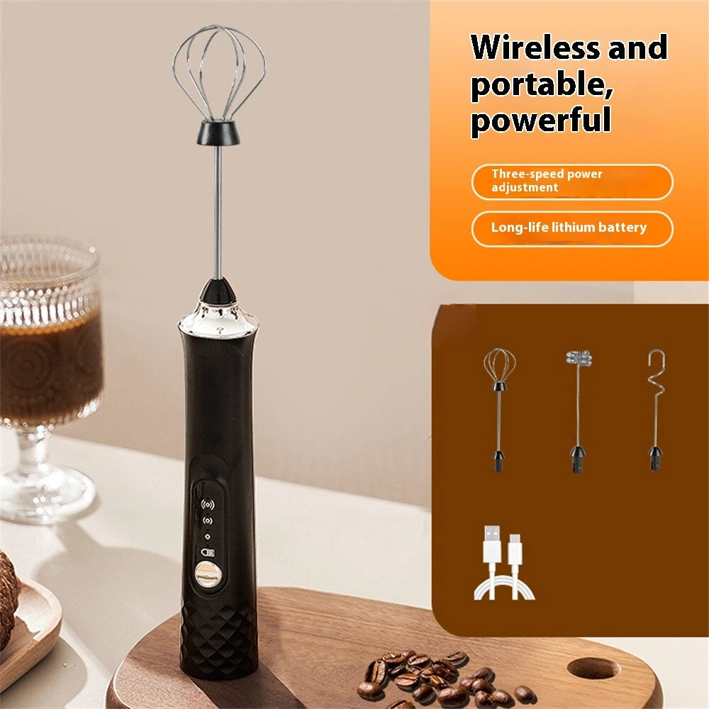 Comfook Electric Milk Frother Handheld Egg Beater Foamer Coffee Maker Electric Blender Mixer Mini Portable Blender Kitchen Tool — view 8