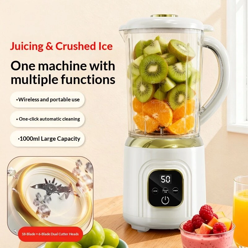 Comfook HP-198 Double Blade Cordless Juicer Blender 1000ml Large Capacity 60W Powerful Ice Crushing Digital Display Healthy Drink Mixer — view 3