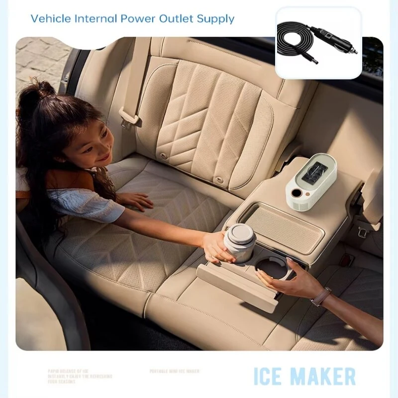 Comfook Portable Mini Desktop Ice Maker Quick 8/10 Solid Ice Cubes in 15 Mins Quiet & Compact for Home Office Camping Car Use — view 7