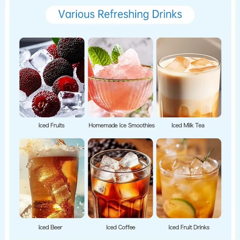 Comfook Portable Mini Desktop Ice Maker Quick 8/10 Solid Ice Cubes in 15 Mins Quiet & Compact for Home Office Camping Car Use — view 9