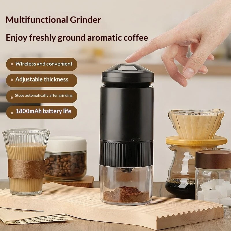 Comfook ZKYM-001 Portable Coffee Grinder 12W USB Rechargeable 1800mAh Portable Ceramic Burr Adjustable Coarse Fine Electric Grinder — view 3