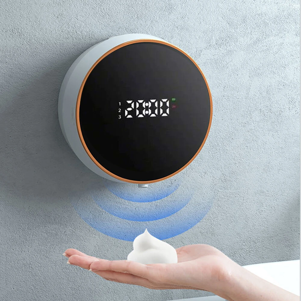 Contactless Automatic Foam Soap Dispenser Time Display USB Charging Automatic Sensing Liquid Soap Dispenser — Contactless