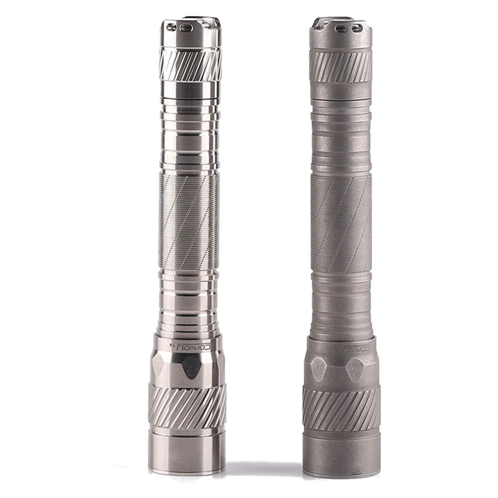 Convoy T4 519A High CRI LED Titanium Alloy EDC Flashlight Need 2*AA 2*14500 Battery 13 Groups Modes LED Linterna Hunting Torch Mini Hand Lamp Flash Light — Convoy