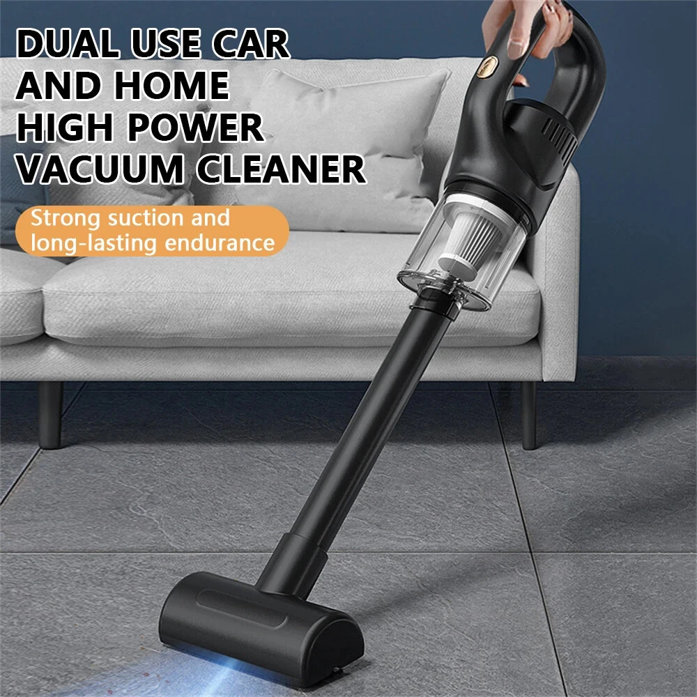 Cordless Handheld Vacuum Cleaner 120W 2000mAh 10Kpa Suction Power Lightweight for Home Car Pet Rechargeable Black/Green — view 3