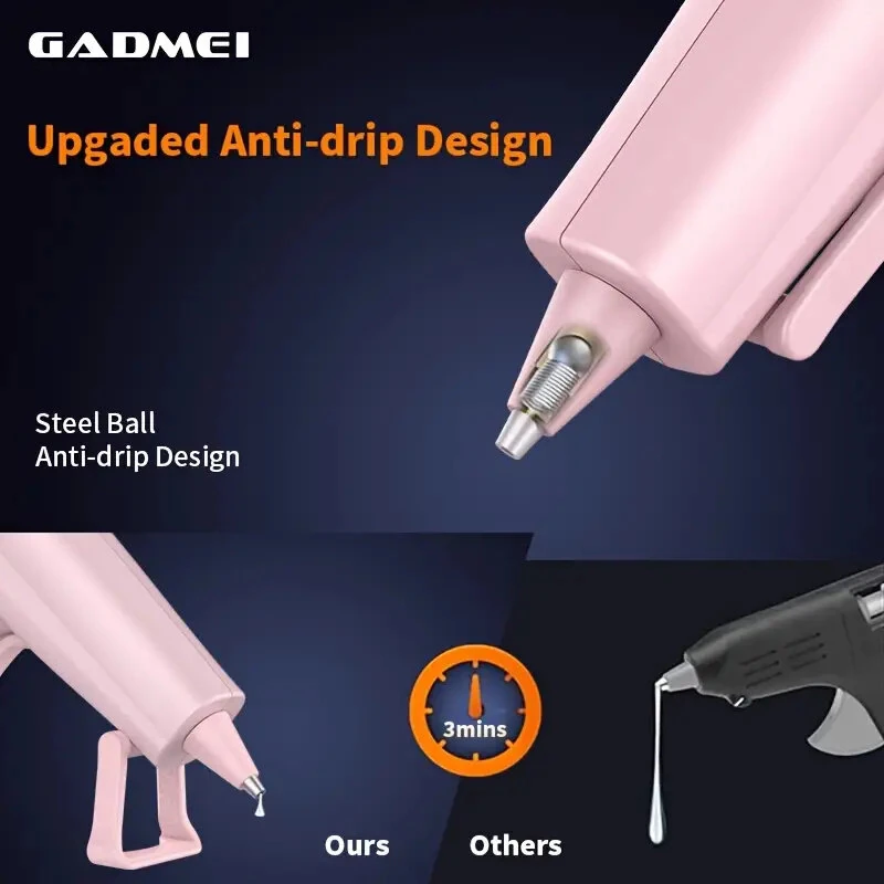 Cordless Hot Glue Gun HJ824 2600mAh Rechargeable Battery USB-C Fast Preheating Auto Shut-Off Includes 10 Premium Glue Sticks for Wood Craft Repairs — view 7