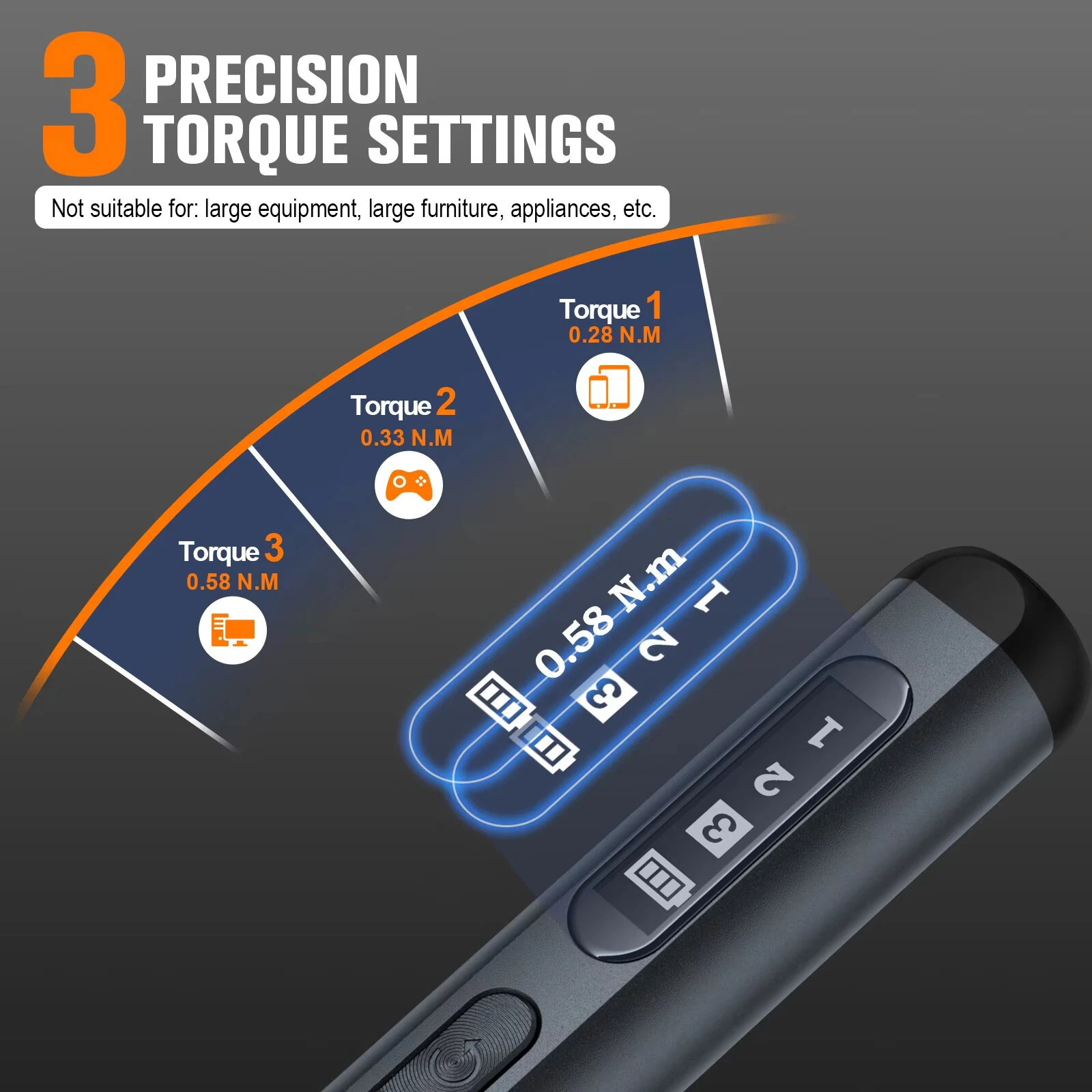 Cordless Rechargeable 3.6V Multi-Function Electric Screwdriver 200 RPM 3 Torque Settings USB-C Fast Charging 47 Accessories — view 4