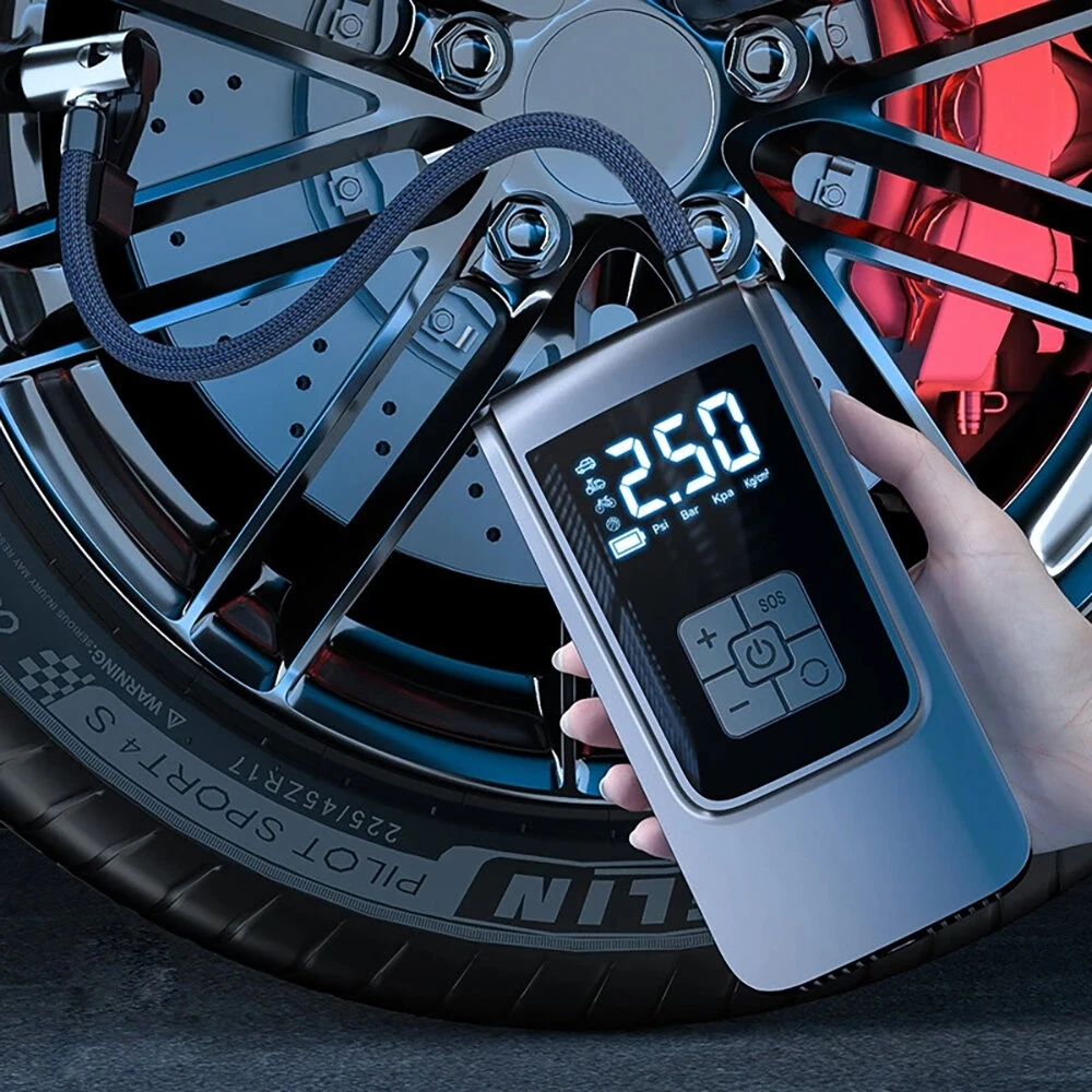 Cordless150psi Vehicle Air Pump with LED Lighting Digital Display Accurate Detection Of Preset Tire Pressure Low Noise Tire Inflation