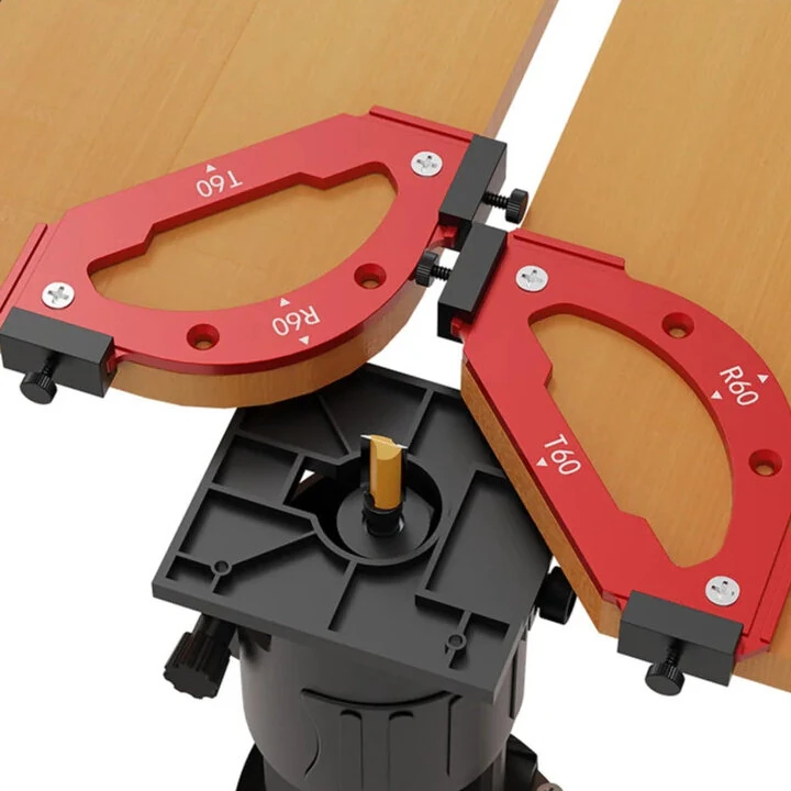 Corner Jig Router Template Corner Routing Guide Quick Jig Router Bit Template with Removable Clip Arc Cutting Auxiliary Tool for Woodworking Routing R10 R20 R30 R35 R40 R50 R60 — view 2