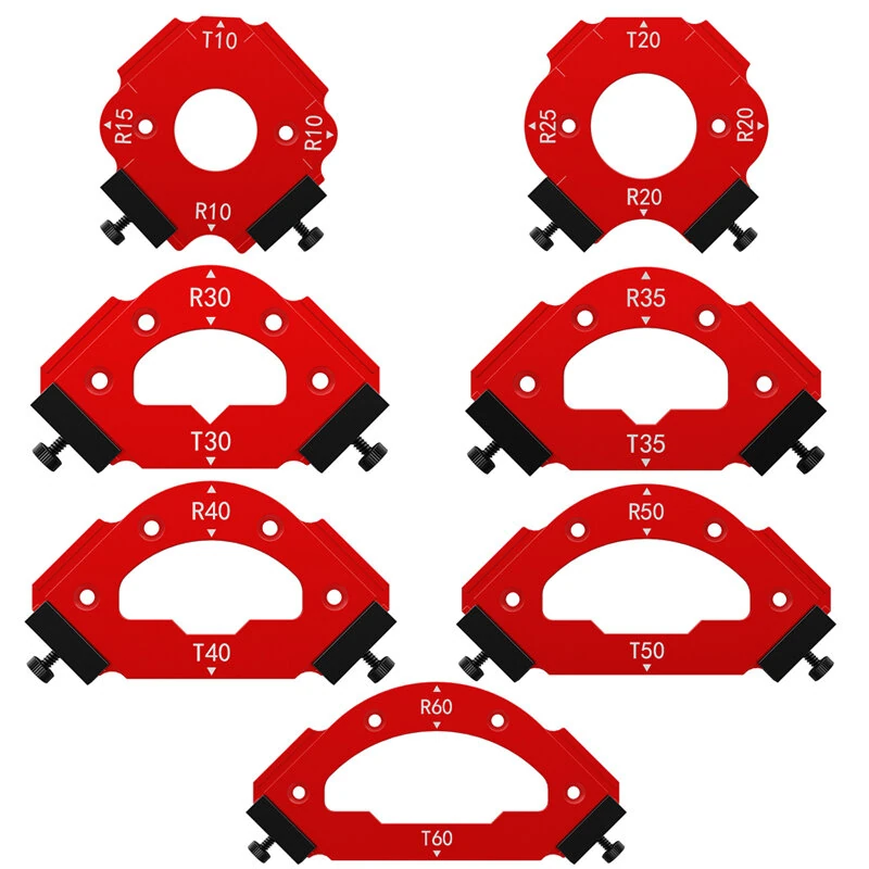 Corner Jig Router Template Corner Routing Guide Quick Jig Router Bit Template with Removable Clip Arc Cutting Auxiliary Tool for Woodworking Routing R10 R20 R30 R35 R40 R50 R60 — view 3