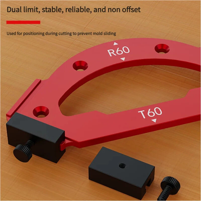 Corner Jig Router Template Corner Routing Guide Quick Jig Router Bit Template with Removable Clip Arc Cutting Auxiliary Tool for Woodworking Routing R10 R20 R30 R35 R40 R50 R60 — view 6