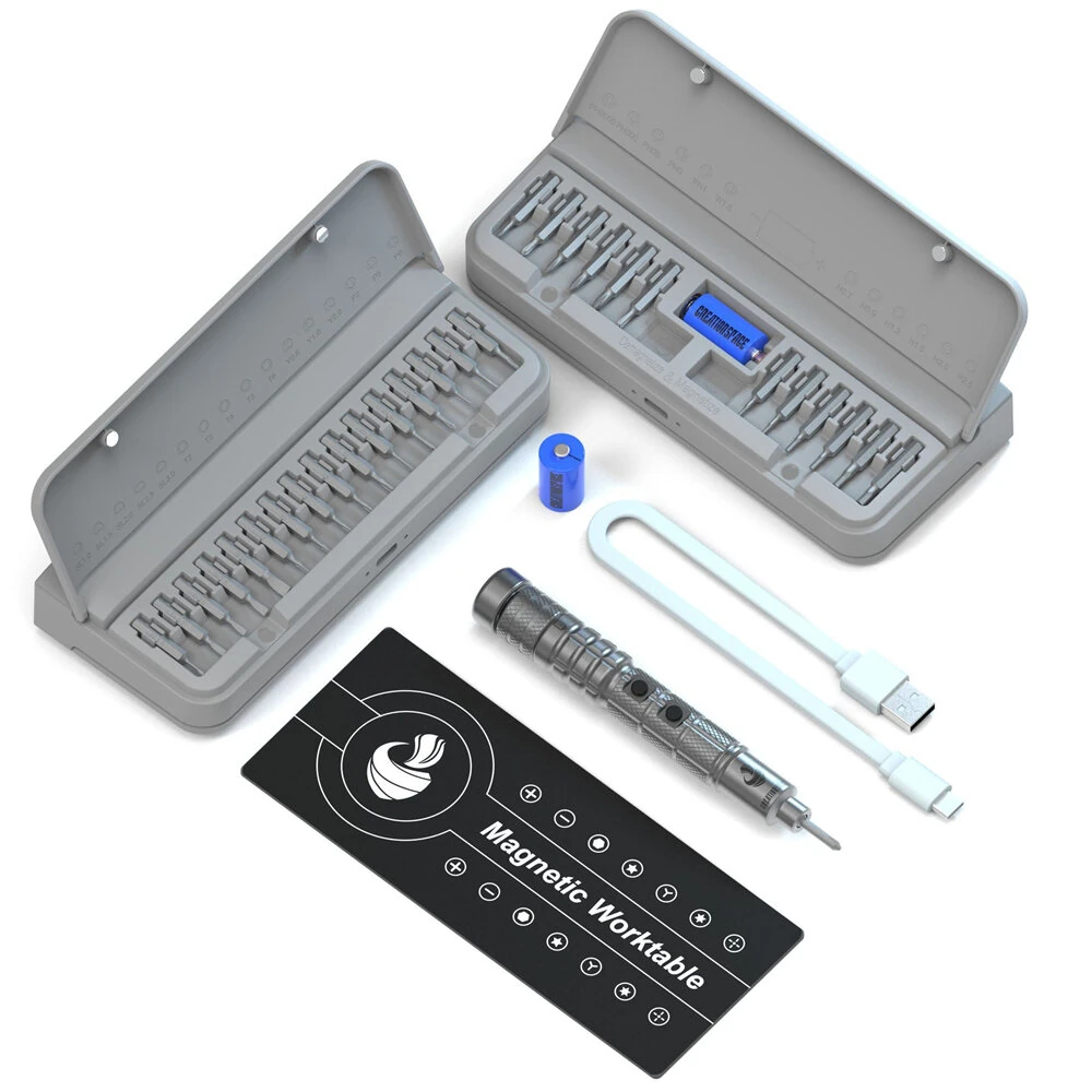 CreationSpace CS0603A Mini Electric Screwdriver Set Rechargeable Lithium Technology 3 Adjustable Speed 200rpm Torque Precision Tool — view 2