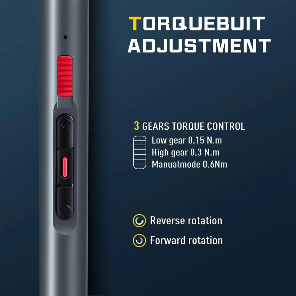 CreationSpace CS0802A/CS0802B Mini Electric Screwdriver Set Rechargeable Lithium Battery 3 Torque Settings 26 Precision Bits LED Light Portable Repair Tool Fast Charging — view 5