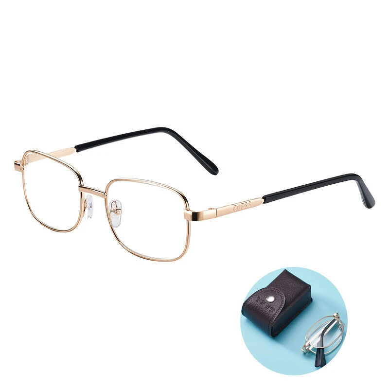 Crystal Glass Folding Reading Glasses Men Women HD Anti-Scratch Full Frame Presbyopic Eyewear