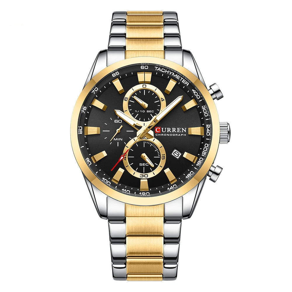 CURREN Business Men Watch Steel Band Multifunctional Chronograph Wristwatch Waterproof Round Watch, Ideal choice for Gifts — view 4