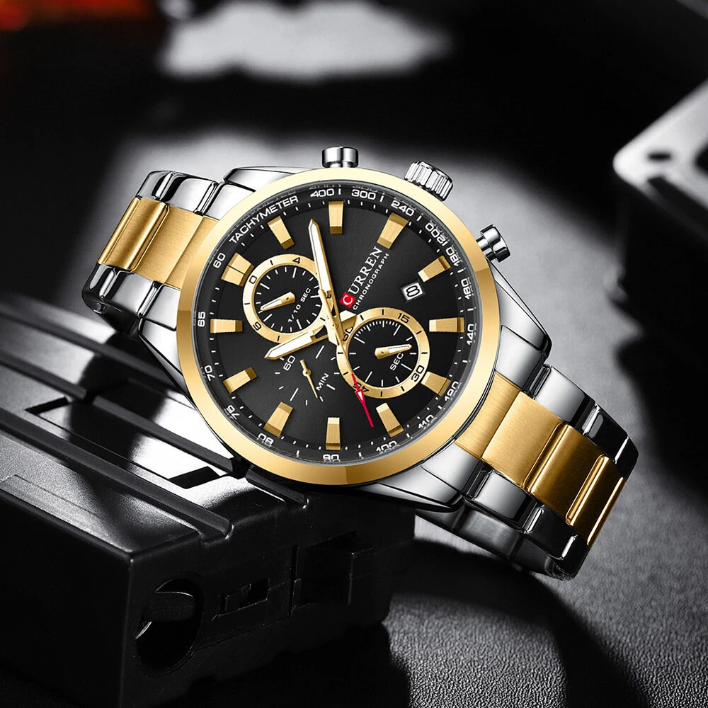CURREN Business Men Watch Steel Band Multifunctional Chronograph Wristwatch Waterproof Round Watch, Ideal choice for Gifts — view 7