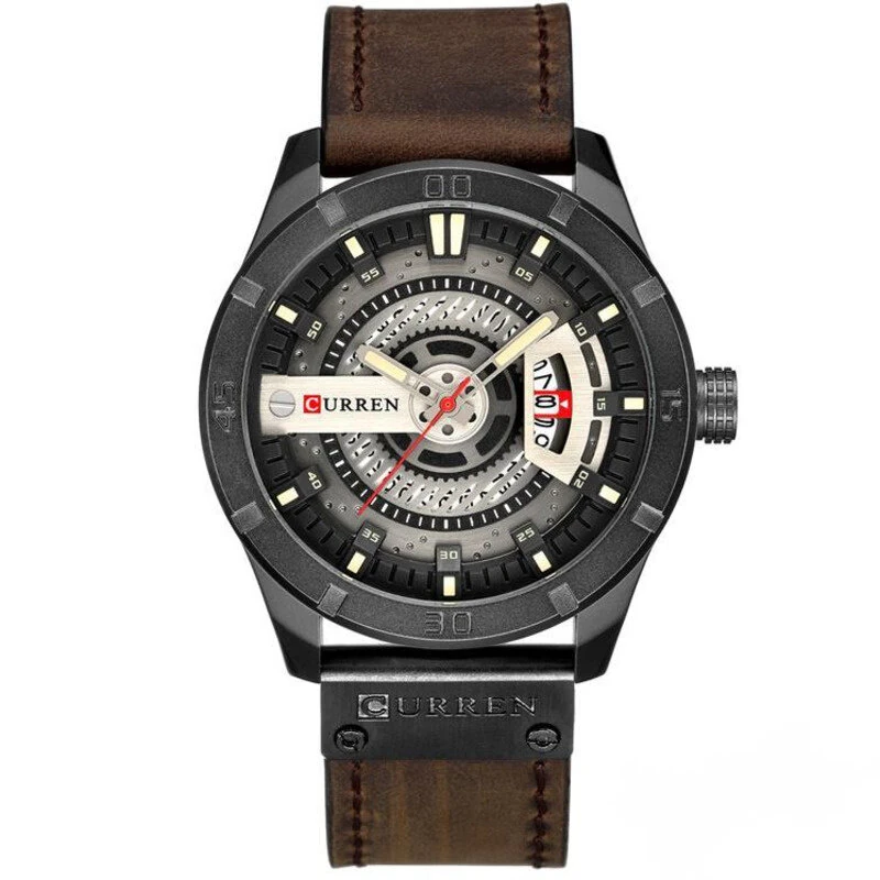 CURREN Men Classic Sports Quartz Watch Large Dial Fashion Casual Watches Waterproof Watch with Calendar, Luminous Hands — view 8