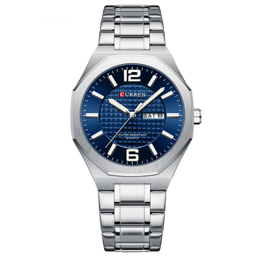 CURREN Men's Stainless Steel Quartz Watch Waterproof Calendar Business Casual Wristwatch Fashion Design with Watch Box — CURREN