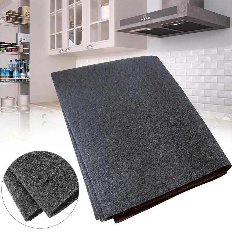 Cut-to-Fit Activated Carbon Cooker Hood Filter Sheet 57×47cm Universal Range Hood Grease Filter Pad Odor Absorbing — Cut-to-Fit