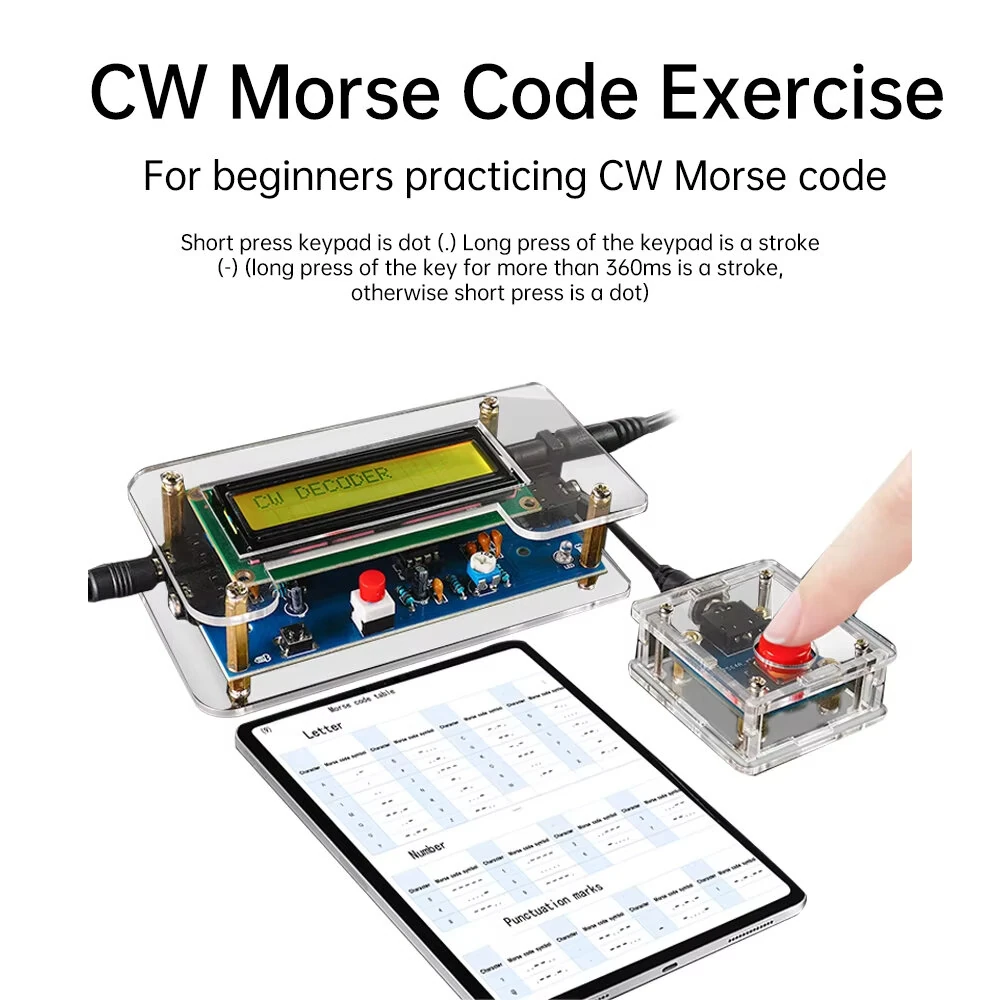 CW Morse Code Decoder Component Transmitter Circuit Board Soldering Practice DIY Kit — view 2
