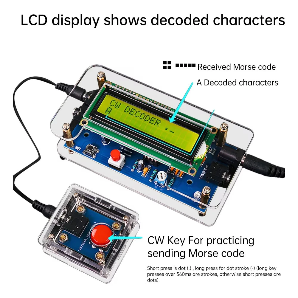 CW Morse Code Decoder Component Transmitter Circuit Board Soldering Practice DIY Kit — view 5