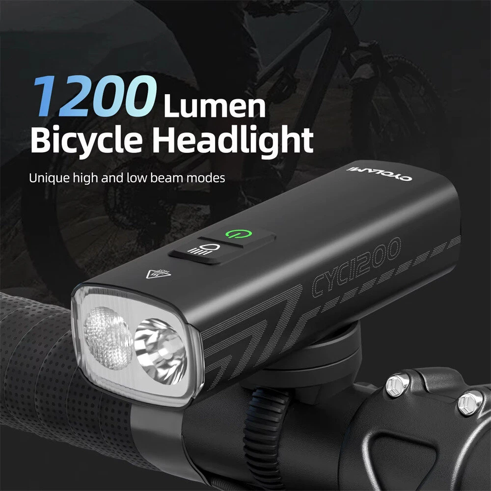 CYCLAMI BR 1200 Lumens Bike Headlight 2500mAh IPX6 Waterproof Type-C Charging Front Lights for Outdoor Road Cycling Safety — view 2