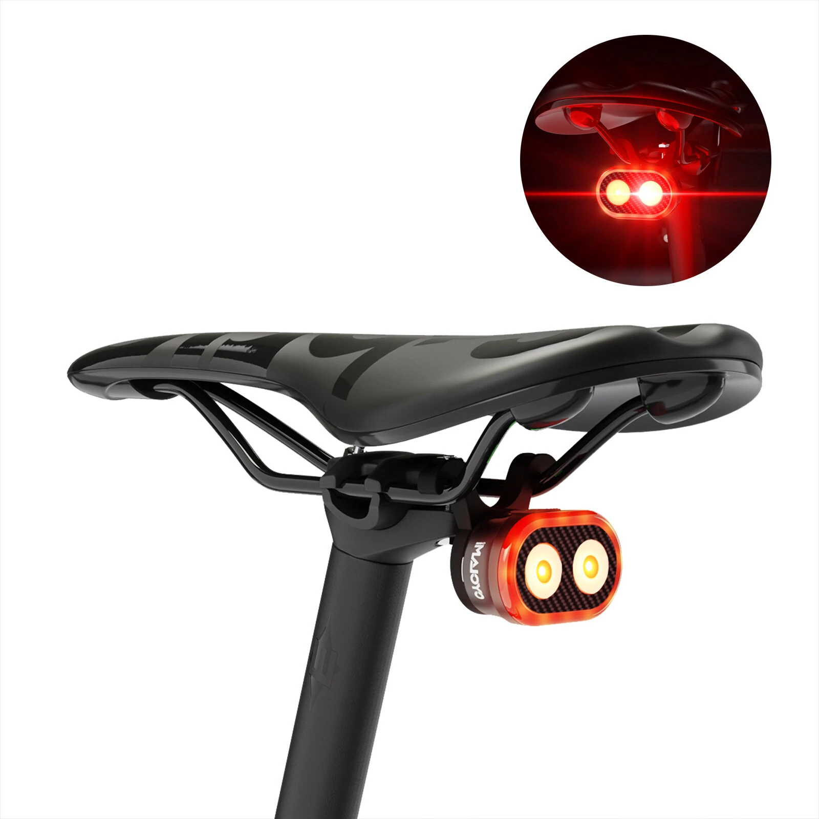 CYCLAMI CY200 Smart Bike Brake Sensing Rear Light 600mAh Battery IPX6 Waterproof LED Charging Taillight Warning Back Light for Night Cycling — CYCLAMI